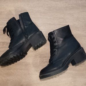 Women's Black Combat Ankle Boots